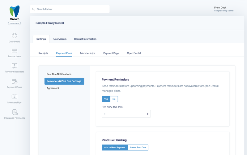 Reminders and Past Due Settings with Payment Reminders and Past Due Handling