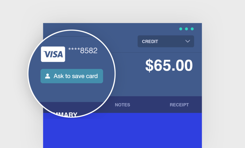The Ask to save card button on the terminal payment screen